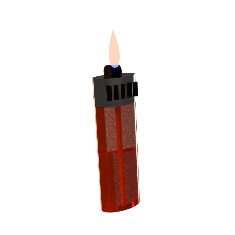 3D render of a lit lighter